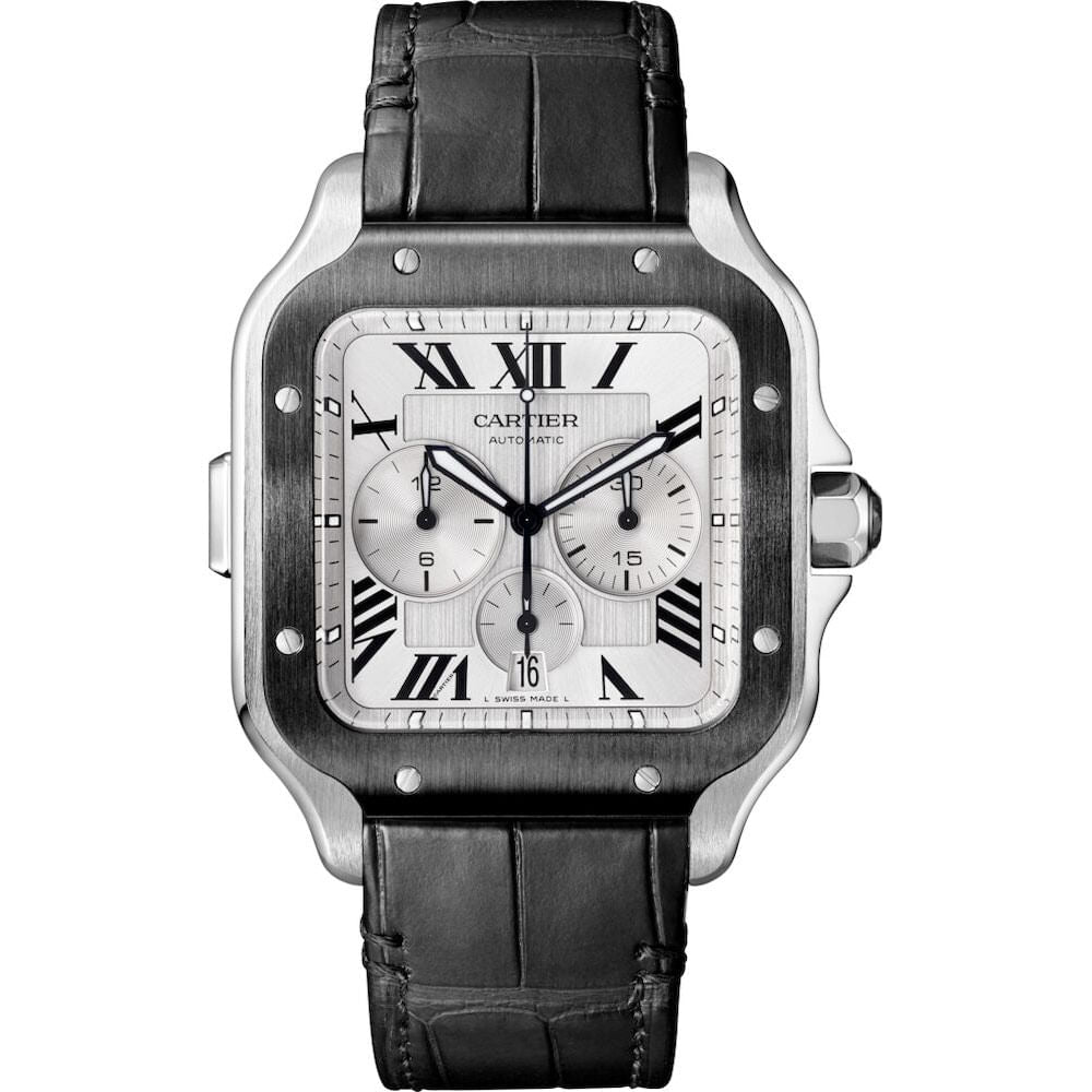 Cartier Santos Chronograph Black Bezel 43.3 MM