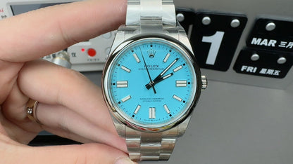 Rolex Oyster Perpetual Turquoise Dial 41 MM