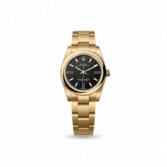 Rolex Oyster Perpetual – Yellow Gold, Black Dial 34 MM
