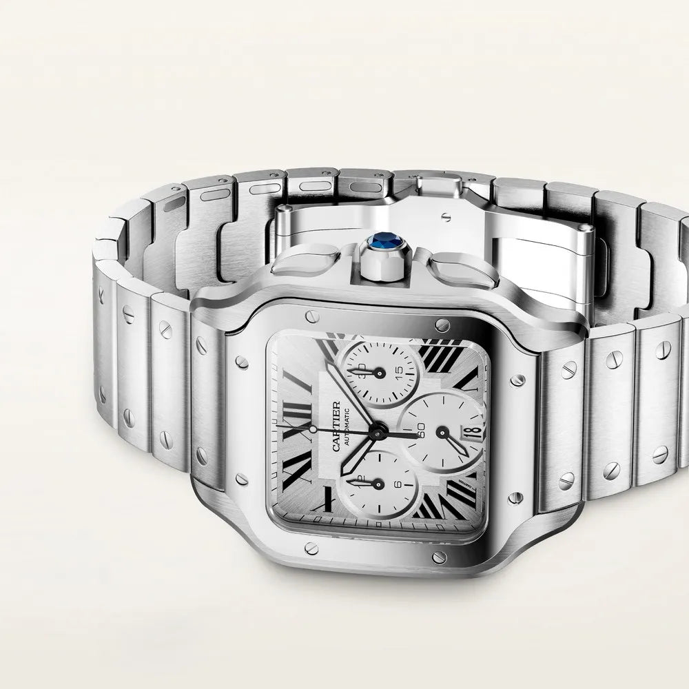 Cartier Santos Chronograph Stainless Steel Watch 43.3 MM