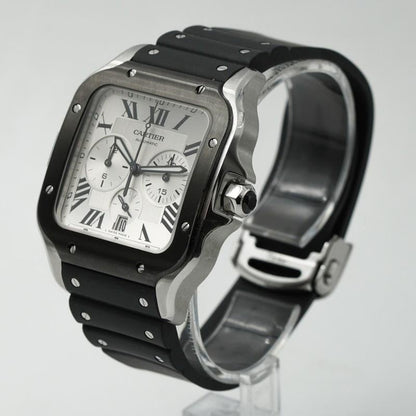 Cartier Santos Chronograph Black Bezel 43.3 MM