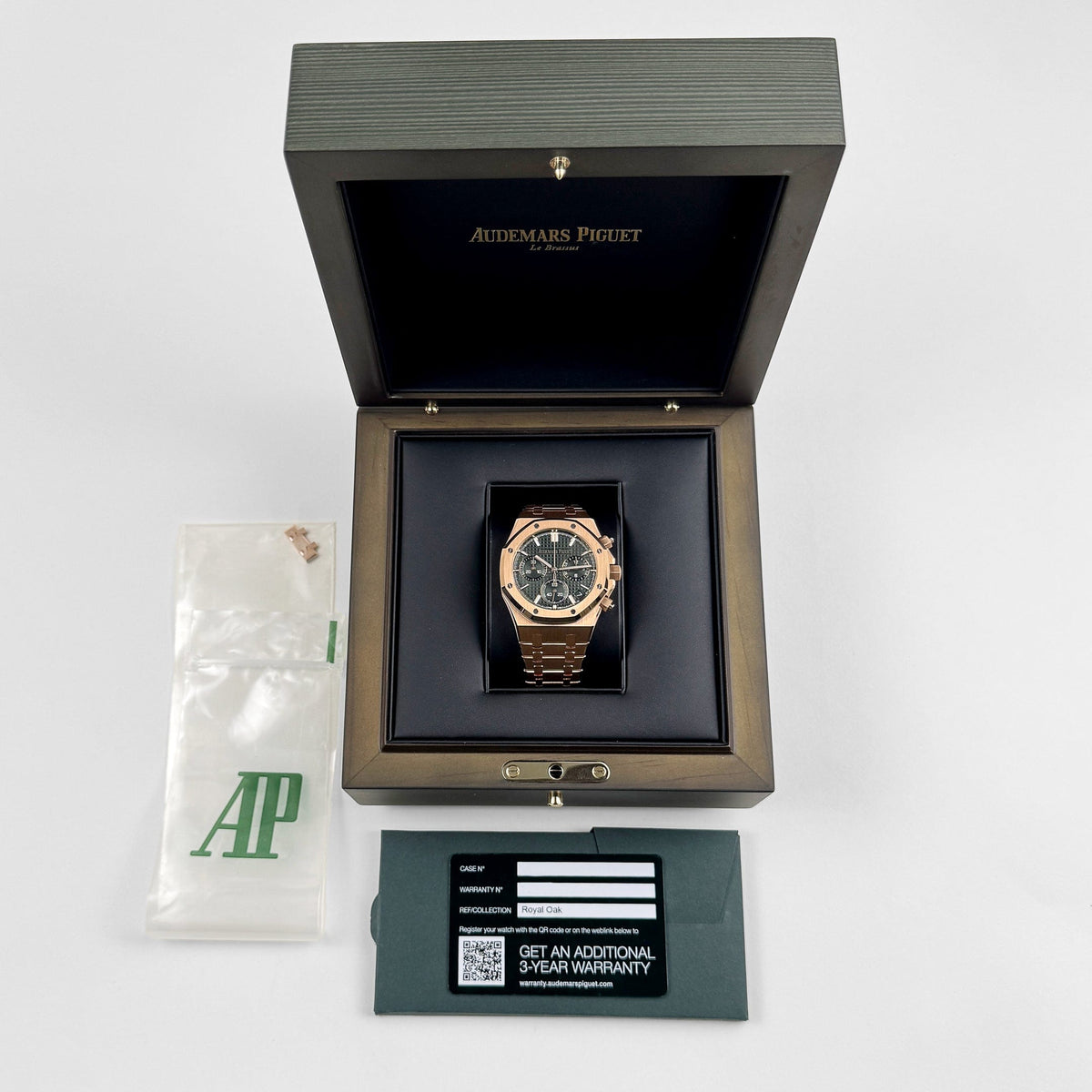 Audemars Piguet Royal Oak 26240OR.OO.1320OR.04 Chronograph '50th Anniversary' Rose Gold Khaki Green Dial (2022) Swiss 3285 Movement 41 MM