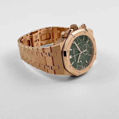 Audemars Piguet Royal Oak 26240OR.OO.1320OR.04 Chronograph '50th Anniversary' Rose Gold Khaki Green Dial (2022) Swiss 3285 Movement 41 MM