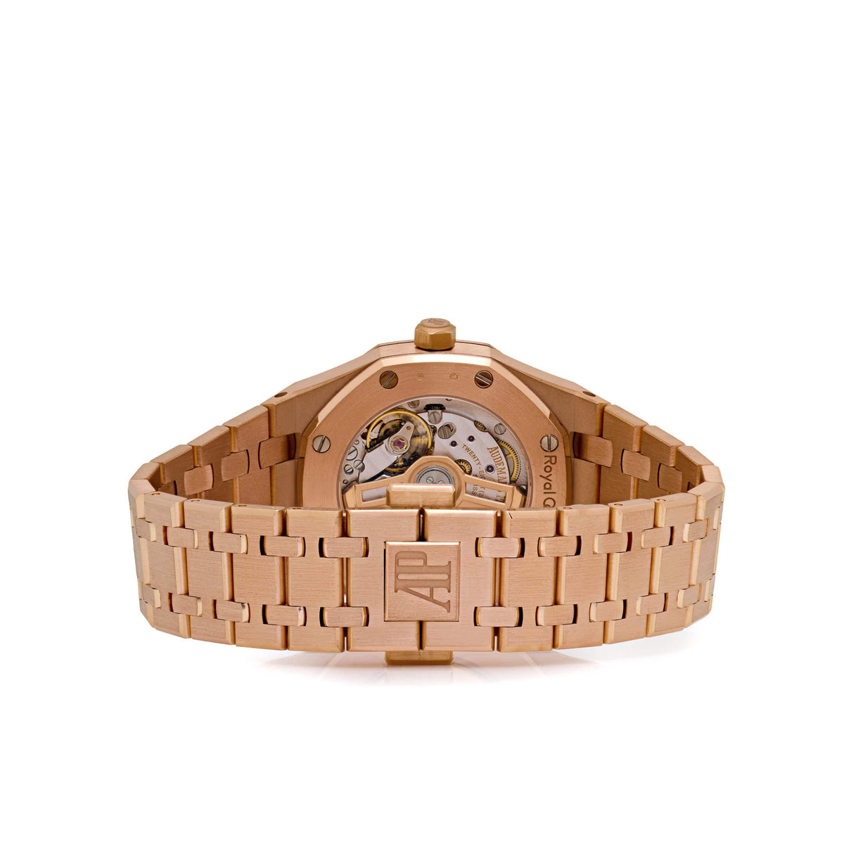 Audemars Piguet Royal Oak 77451OR.ZZ.1361OR.03 'Ladies' Rose Gold Silver Dial Diamond Bezel 34 MM