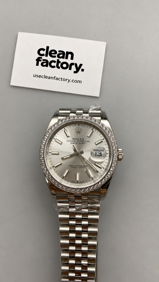 Rolex Datejust – Silver Dial – Gemstone Bezel – Jubilee Bracelet 36 MM