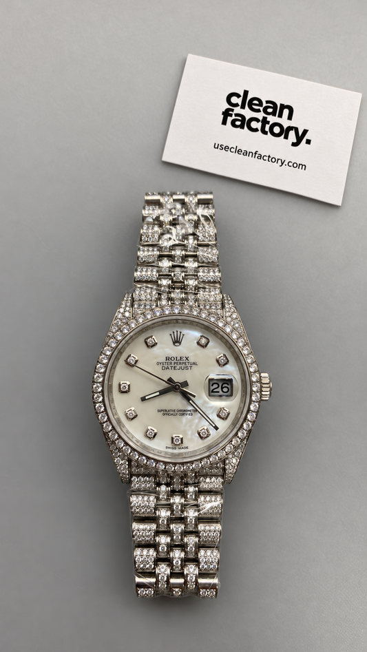 Rolex Datejust – Mother of Pearl Dial – Moissanite Set Bracelet 36 MM