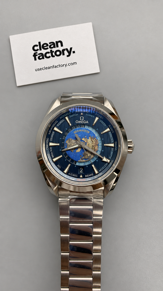 Omega Seamaster Aqua Terra Worldtimer Blue Dial Stainless Steel