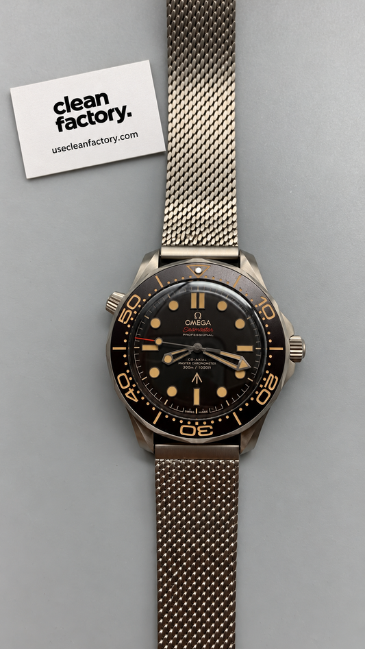 Omega Seamaster Diver 300M 007 No Time To Die Titanium Mesh Bracelet