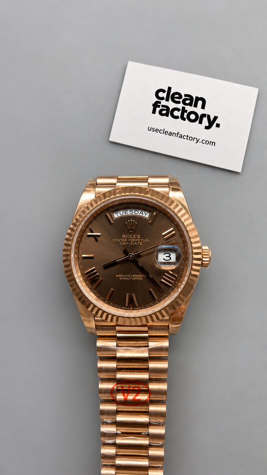 Rolex Day-Date – Chocolate Roman Dial – Rose Gold President Bracelet 40 MM
