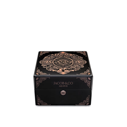 Jacob & Co. 'The Casino Tourbillon' CA100.40.AA.AA.ABALA Rose Gold Black Onyx Dial Limited Edition 44 MM