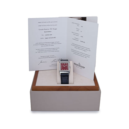 Jaeger-LeCoultre Reverso 278856J Stainless Steel Red Dial Special '1931 Rouge' Edition 46.8 MM