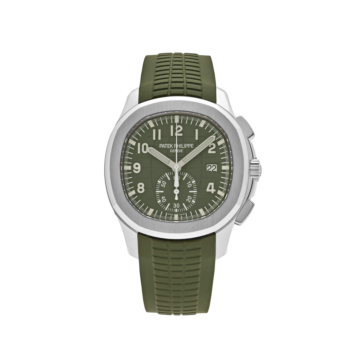 Patek Philippe Aquanaut 3285 V3 – 5968G-010 Chronograph White Gold Khaki Green Dial (2023) 42.2 MM