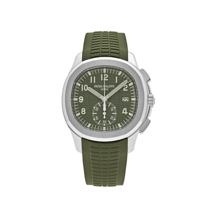 Patek Philippe Aquanaut 3285 V3 – 5968G-010 Chronograph White Gold Khaki Green Dial (2023) 42.2 MM