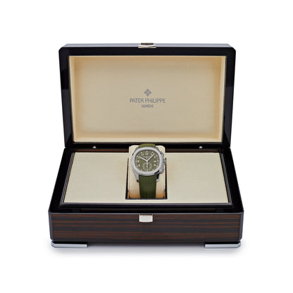 Patek Philippe Aquanaut 3285 V3 – 5968G-010 Chronograph White Gold Khaki Green Dial (2023) 42.2 MM