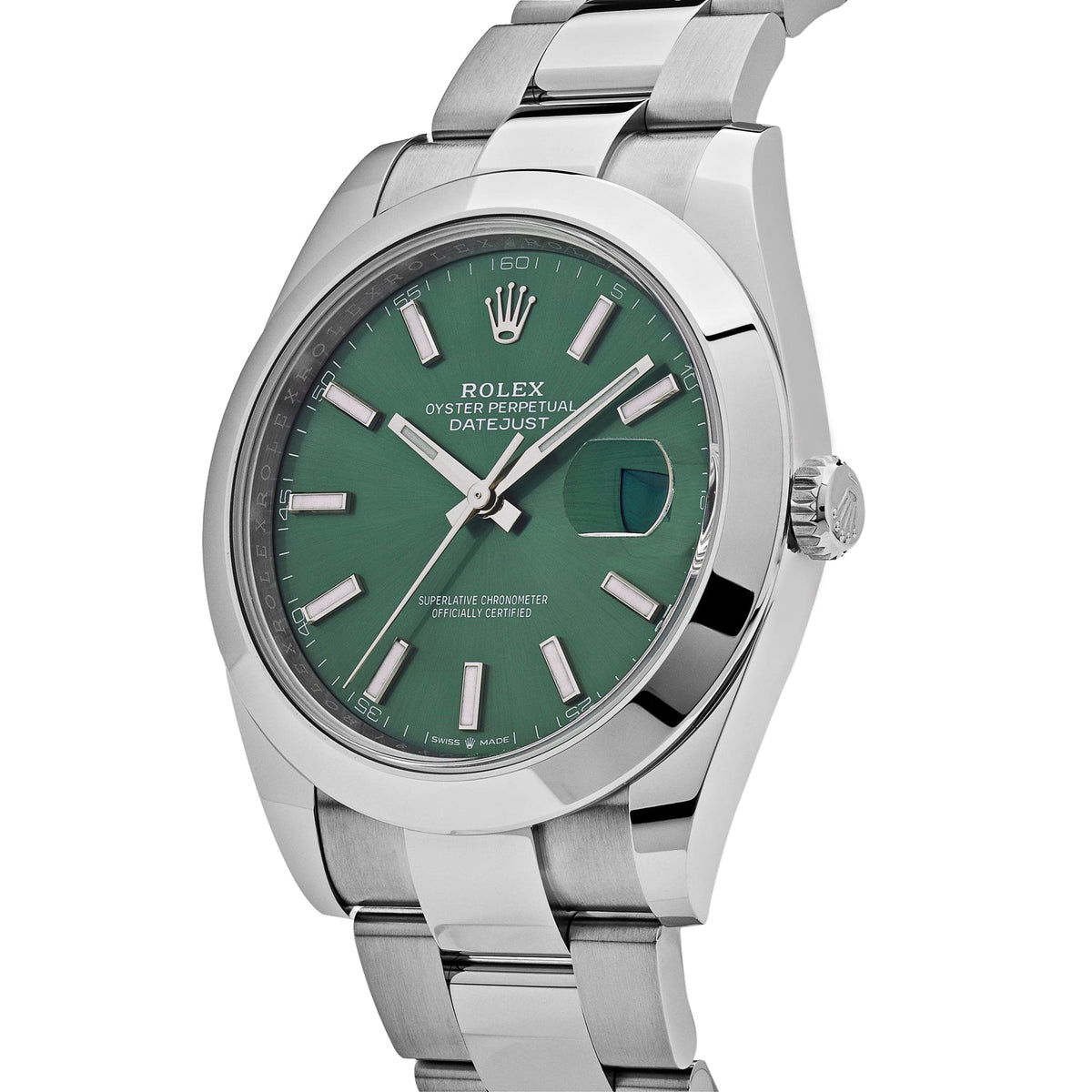 Rolex Datejust 126300 Stainless Steel Green Dial Oyster (2025) 41 MM