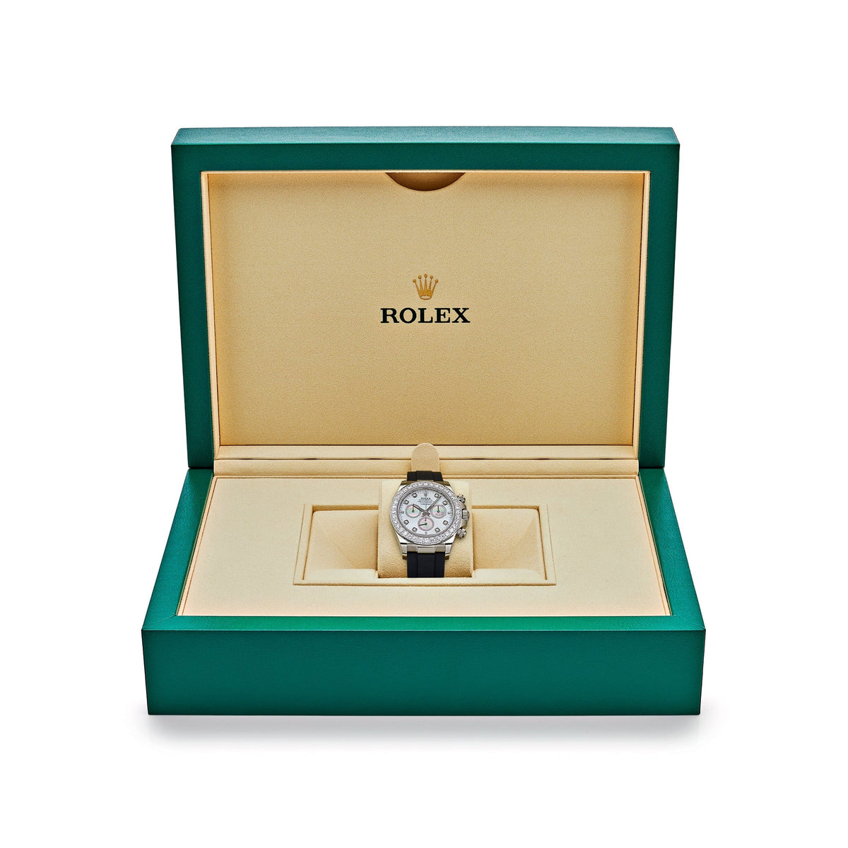 Rolex Daytona 126589RBR White Gold Diamond Mother of Pearl Dial Diamond Bezel 40 MM