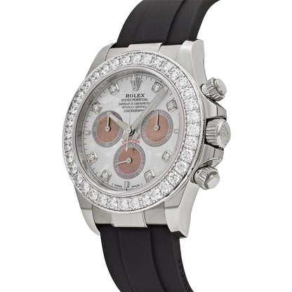 Rolex Daytona 126589RBR White Gold Diamond Mother of Pearl Dial Diamond Bezel 40 MM