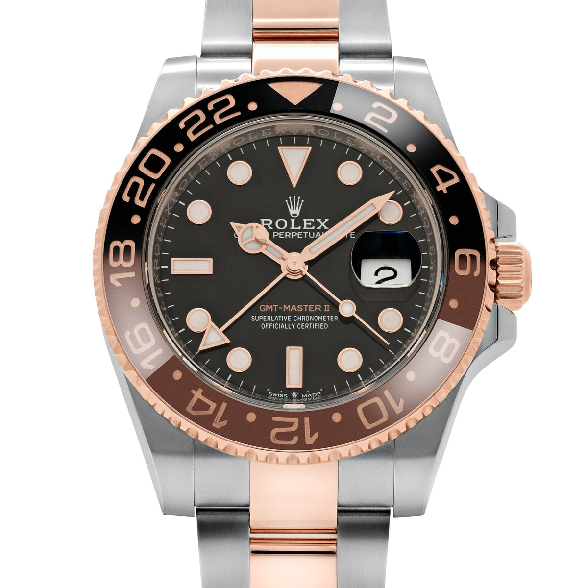 Rolex GMT-Master II 126711CHNR 'Root Beer' Stainless Steel Rose Gold Black Dial (2021) 40 MM